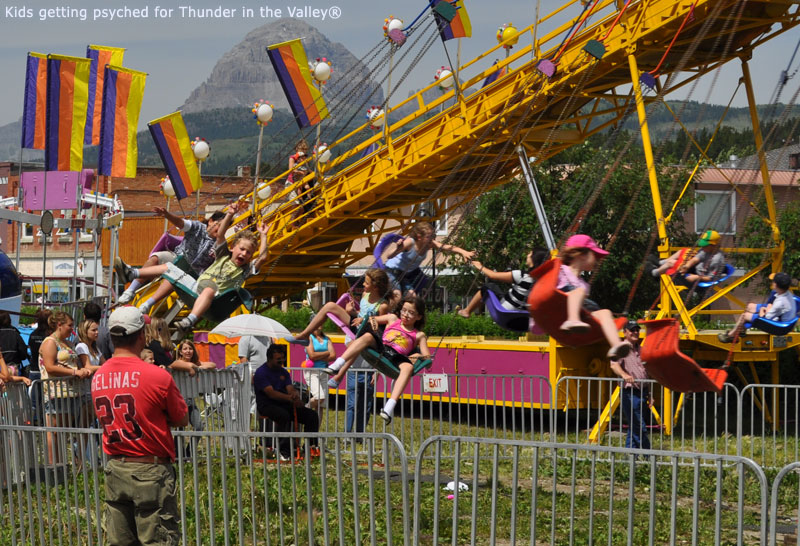 Kids getting psyched for Thunder in the Valley