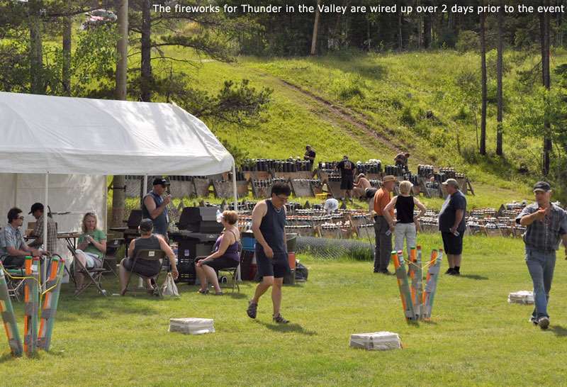 The fireworks for Thunder in the Valley are wired up over 2 days prior to the event