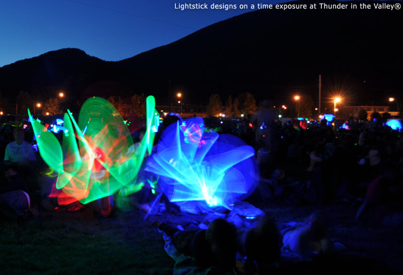 Lightstick designs on a time exposure at Thunder in the Valley