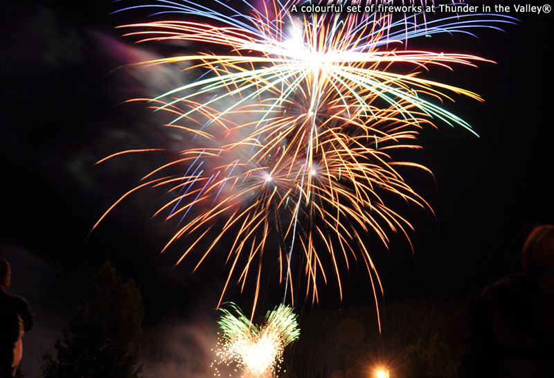 A colourful set of fireworks at Thunder in the Valley