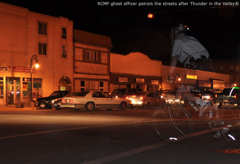 RCMP ghost officer patrols the streets after Thunder in the Valley