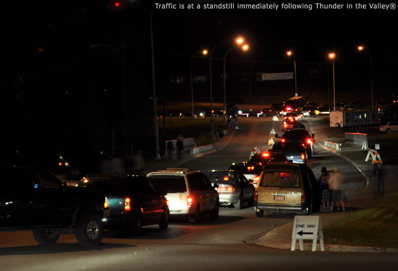 Traffic is at a standstill immediately following Thunder in the Valley