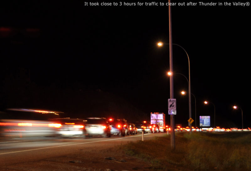 It took close to 3 hours for traffic to clear out after Thunder in the Valley
