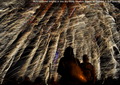 Multi-coloured hilights in this sky filling firework display at Thunder in the Valley