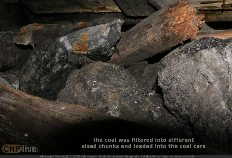 The coal was mined in large chunks which were later broken down at the Colleries
