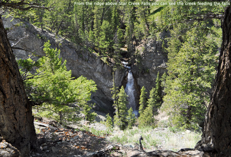 From the ridge above Star Creek Falls you can see the creek feeding the falls