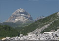 Crowsnest Mtn. and Seven Sisters with Frank Slide debris field in foreground
