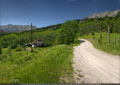 This gravel road at the south end of towns winds its way behind Turtle Mtn.