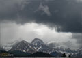 Andy Good Peak (left) and Mt. Parrish (centre), part of the Flathead Range