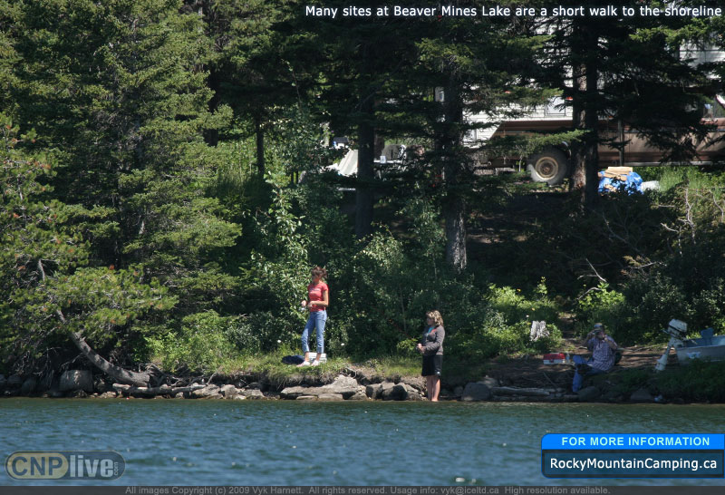 Many sites at Beaver Mines Lake are just a short walk to the shoreline