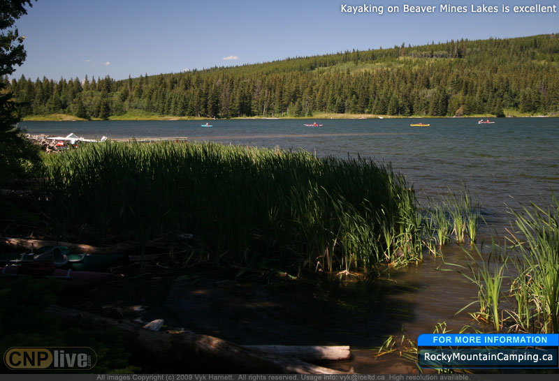 Kayaking on Beaver Mines Lakes is excellent