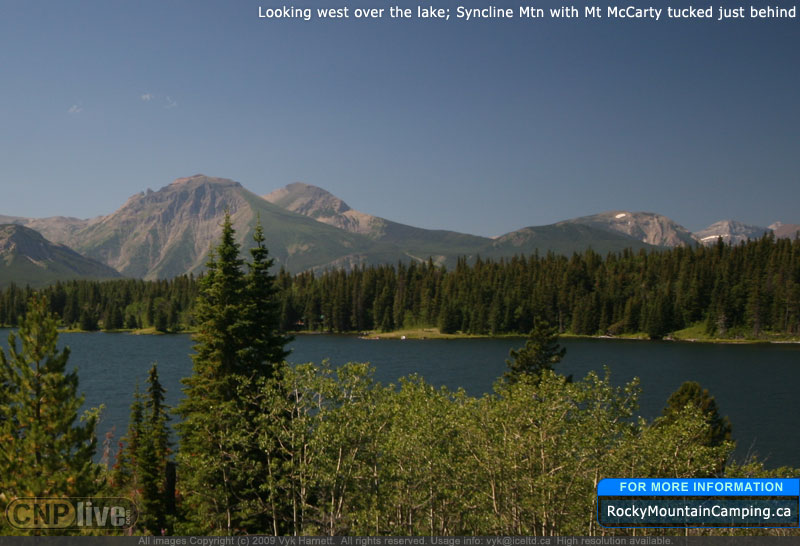 Looking west over the lake; Syncline Mtn with Mt McCarty tucked just behind