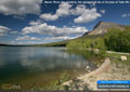 Beaver Mines lake shoreline; the campground sits at the base of Table Mtn