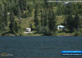 Campsites along the shore of Beaver Mines Lake