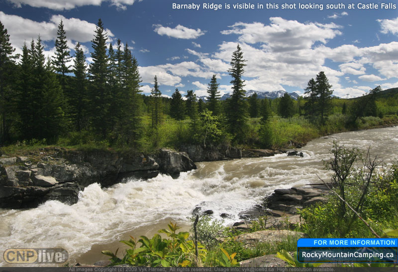 Barnaby Ridge is visiblein this shot looking south at Castle Falls