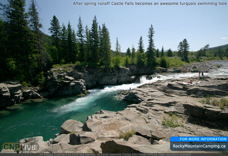 After spring runoff Castle Falls becomes an awesome turquois swimming hole