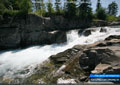 The rocks at the top of Castle Falls are completely covered during the spring runoff