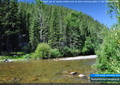 A small set of rapids widens out to slow moving water in the Oldman River