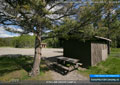 Small shelter - garbage bin and outhouses behind - Syncline A