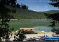 Picnic spoton the shore of Island Lake Campground day-use area
