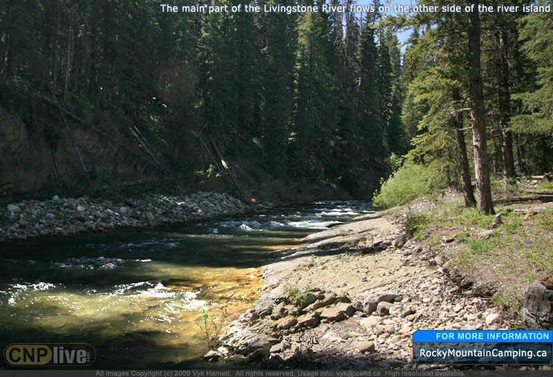 The main part of the Livingstone River flows on the other side of the river island