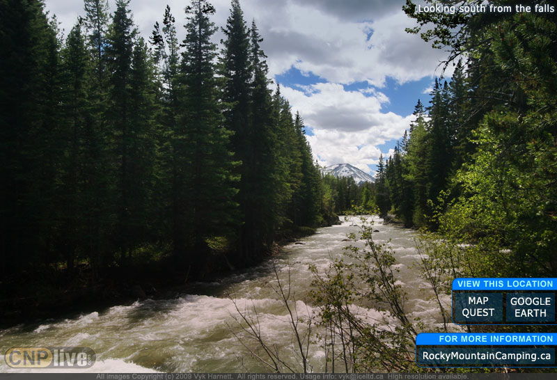 Looking south from the falls