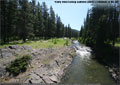 Vicary Creek looking upstream (south); campsites on the left