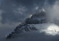 Cloud cover obscuring Crowsnest Mtn